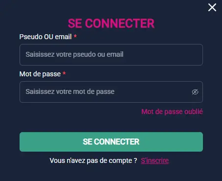 Inscription sur VBET